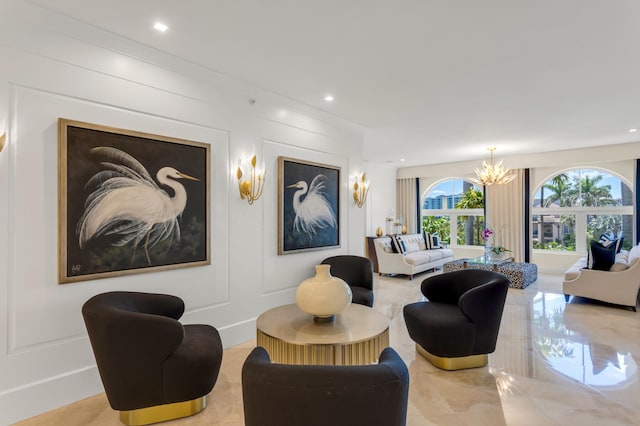 400 S Ocean Blvd Unit R25, Boca Raton, FL 33432 - community lobby featuring a decorative wall, recessed lighting, and ornamental molding