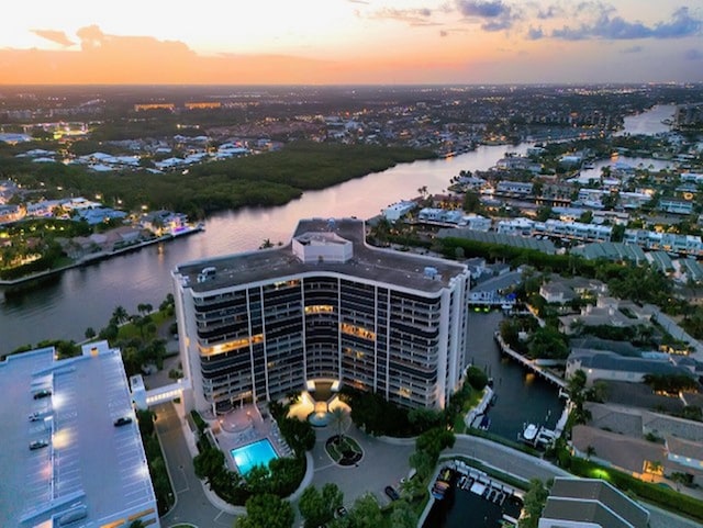 4740 S Ocean Blvd Unit 710, Highland Beach, FL 33487 - aerial view at dusk of a water view