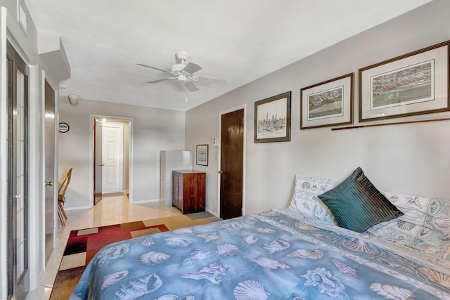 14109 Leeward Way, Palm Beach Gardens, FL 33410 - bedroom featuring tile patterned floors, baseboards, and a ceiling fan