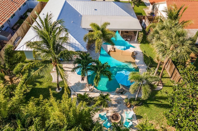 1560 SW 16th St, Boca Raton, FL 33486 - view from above of property featuring a pool