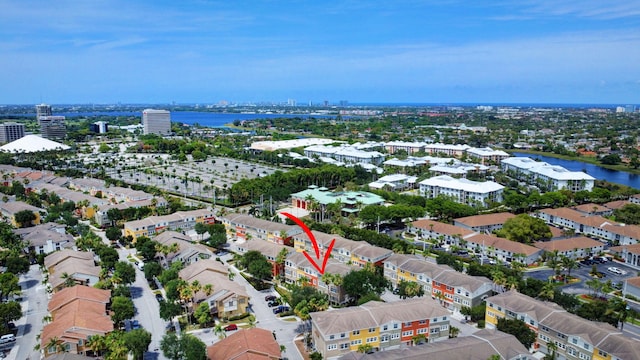 609 Amador Ln Unit 4, West Palm Beach, FL 33401 - aerial overview of property's location with nearby urban area and a nearby body of water