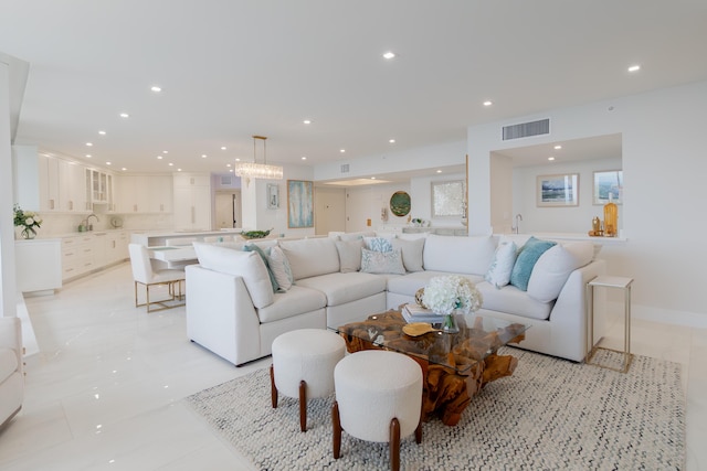 100 Lakeshore Dr Unit 1954, North Palm Beach, FL 33408 - living area with recessed lighting and light tile patterned flooring