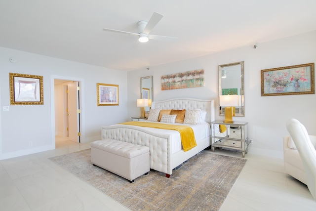 100 Lakeshore Dr Unit 1954, North Palm Beach, FL 33408 - bedroom with baseboards and ceiling fan