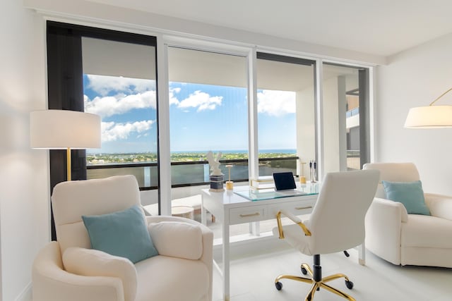100 Lakeshore Dr Unit 1954, North Palm Beach, FL 33408 - home office with a water view and healthy amount of natural light