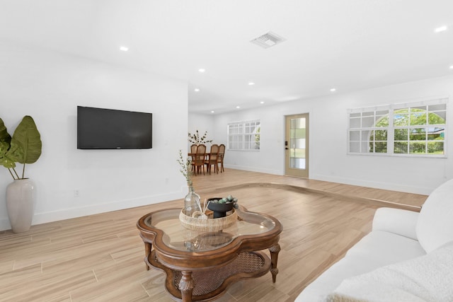4060 Lake Dr, Coconut Creek, FL 33066 - living room with baseboards, light wood finished floors, and recessed lighting