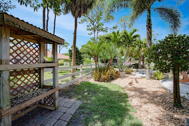 view of yard with fence