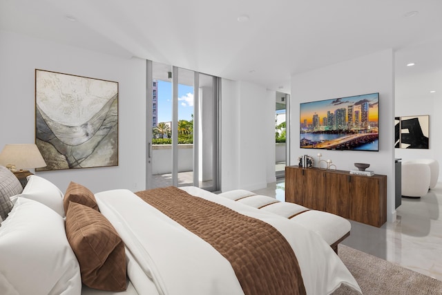 475 E Royal Palm Rd Unit 205, Boca Raton, FL 33432 - bedroom with multiple windows, a wall of windows, and recessed lighting