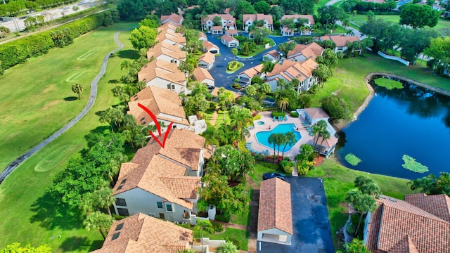 7884 Seville Pl Unit 1301, Boca Raton, FL 33433 - aerial view of residential area featuring a nearby body of water, a golf course, and a pool