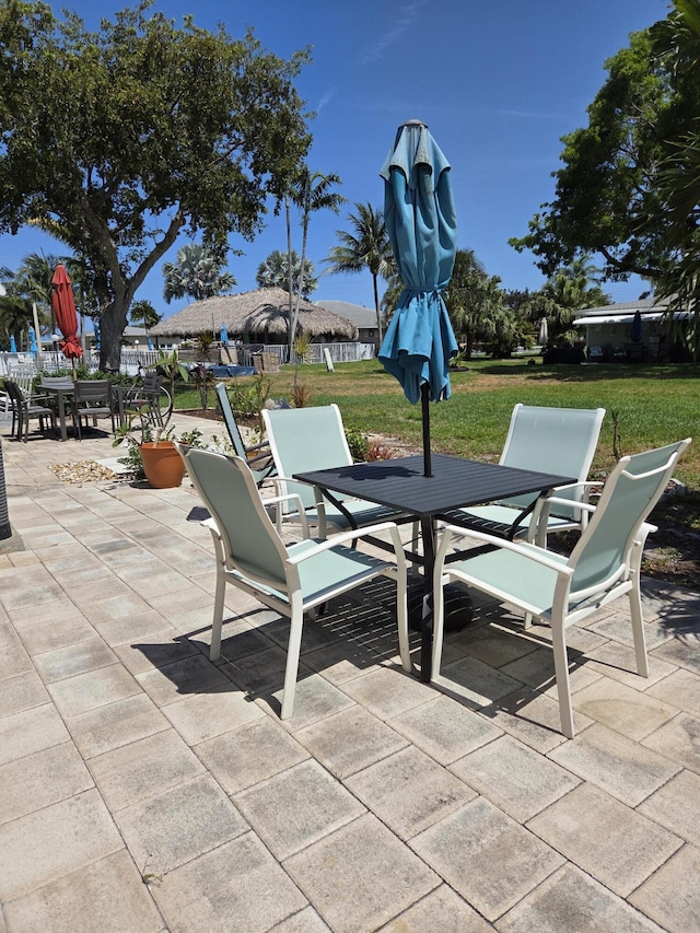 view of patio with outdoor dining space