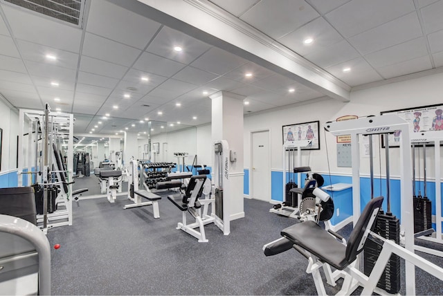 2121 N Ocean Blvd Unit 1203W, Boca Raton, FL 33431 - gym featuring recessed lighting and a drop ceiling