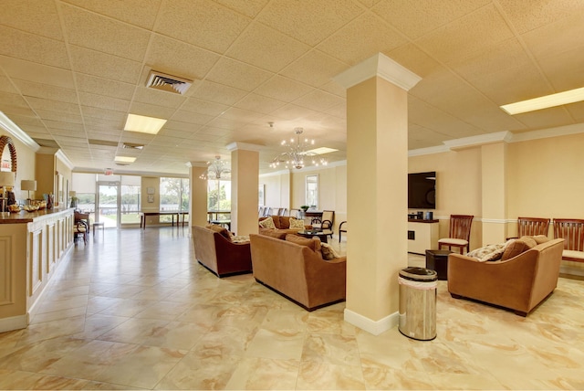 2121 N Ocean Blvd Unit 1203W, Boca Raton, FL 33431 - community lobby with ornamental molding