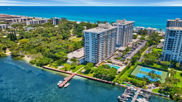 2121 N Ocean Blvd Unit 1203W, Boca Raton, FL 33431 - bird's eye view of a large body of water, a pool area, and apartment complex / building