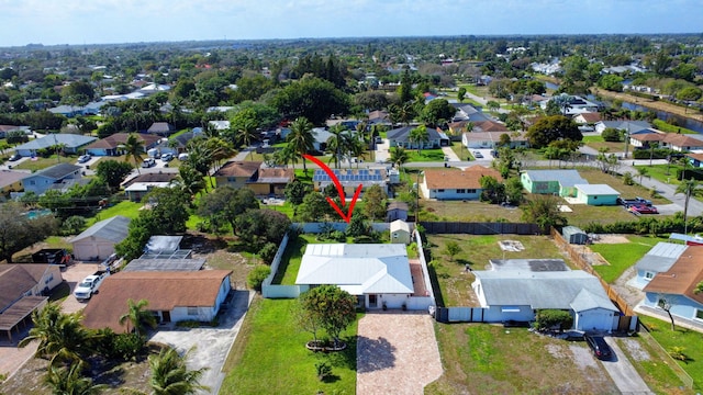 aerial view of residential area