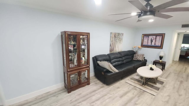 14516 Canalview Dr Unit B, Delray Beach, FL 33484 - living area with a ceiling fan and light wood finished floors