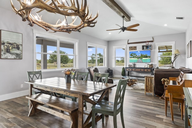 1545 Pulitzer Rd, Fort Pierce, FL 34945 - dining room with a ceiling fan, wood finished floors, recessed lighting, and baseboards