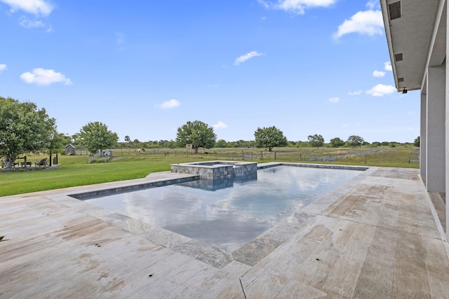 1545 Pulitzer Rd, Fort Pierce, FL 34945 - view of swimming pool featuring a lawn and a pool with connected hot tub