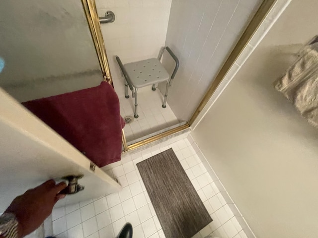 detailed view of a stall shower