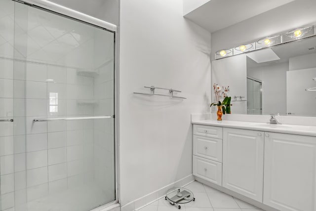 1265 Pine Sage Cir, West Palm Beach, FL 33409 - full bath with a stall shower, vanity, and tile patterned floors