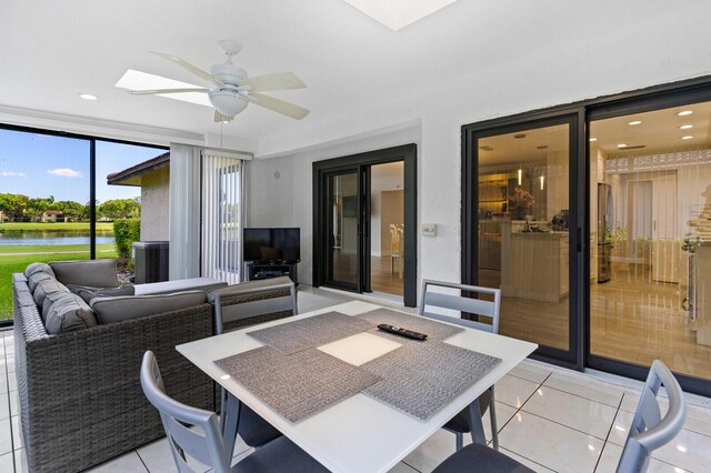 21188 Juego Cir Unit 17-A, Boca Raton, FL 33433 - sunroom / solarium with a skylight and a water view