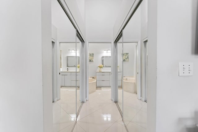 8237 Via Di Veneto, Boca Raton, FL 33496 - hall featuring light tile patterned floors