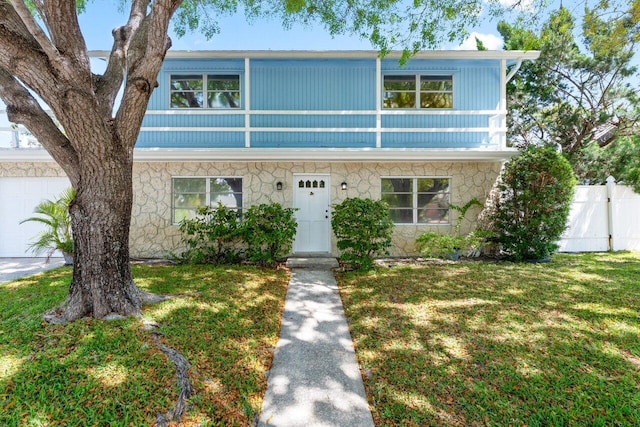 view of front of property featuring stone siding