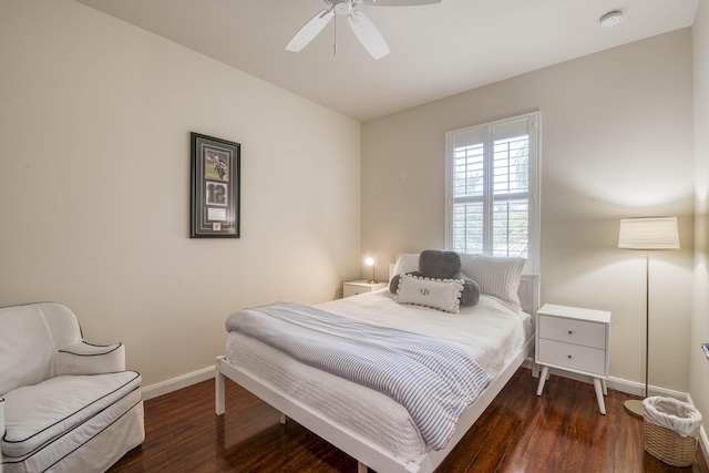 1330 S Jeaga Dr, Jupiter, FL 33458 - bedroom featuring baseboards, wood finished floors, and a ceiling fan