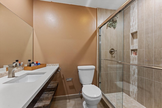 184 NW 115th Ter, Plantation, FL 33325 - bathroom with a shower stall, toilet, baseboards, and tile patterned floors