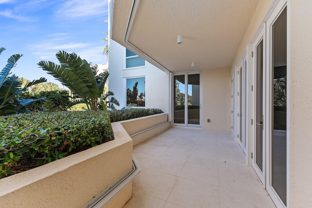 balcony with a patio area