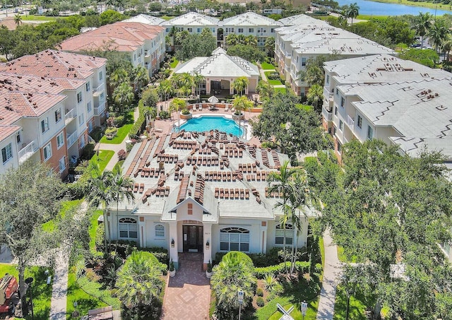 9857 Baywinds Dr Unit 9302, West Palm Beach, FL 33411 - bird's eye view of a pool and a nearby body of water