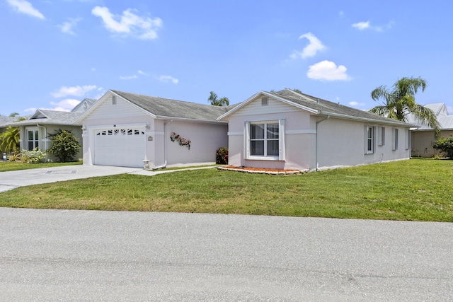 6527 Alheli, Fort Pierce, FL 34951 - ranch-style house featuring an attached garage, stucco siding, concrete driveway, and a front yard