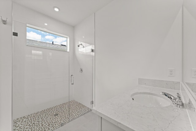 13461 SW Bally Dr, Port Saint Lucie, FL 34987 - bathroom with a sink and a stall shower
