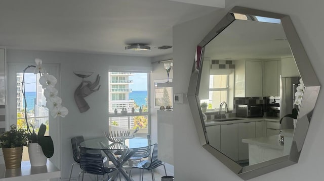 215 N Birch Rd Unit 8C, Fort Lauderdale, FL 33304 - bathroom with a sink and a water view