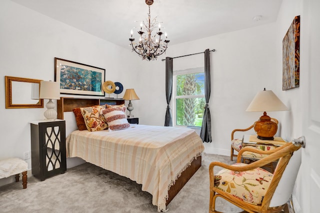 1842 Sandpiper Pointe Pl, Deerfield Beach, FL 33442 - carpeted bedroom featuring a chandelier and baseboards