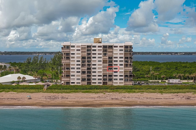 water view featuring local beach