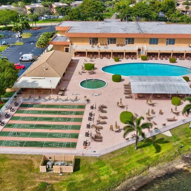 15109 Ashland Dr Unit 307, Delray Beach, FL 33484 - aerial view of property and surrounding area with a pool