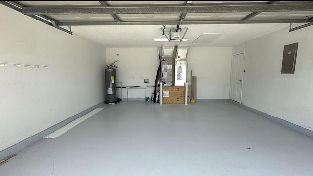 889 SW Nichols Ter, Port Saint Lucie, FL 34953 - garage with water heater, electric panel, a garage door opener, and heating unit