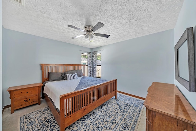 1290 SE Mcfarlane Ave, Port Saint Lucie, FL 34952 - bedroom with a textured ceiling, baseboards, and ceiling fan