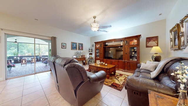 15511 63rd Pl N, Loxahatchee, FL 33470 - living area with a ceiling fan and light tile patterned flooring