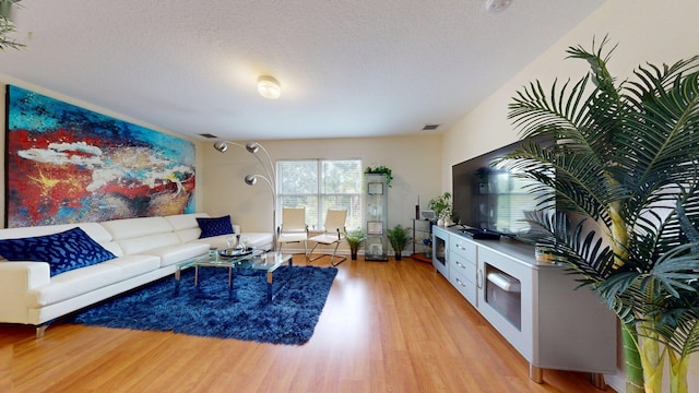 15511 63rd Pl N, Loxahatchee, FL 33470 - living area featuring light wood-type flooring and a textured ceiling