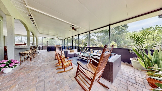 15511 63rd Pl N, Loxahatchee, FL 33470 - sunroom / solarium with outdoor lounge area and a ceiling fan