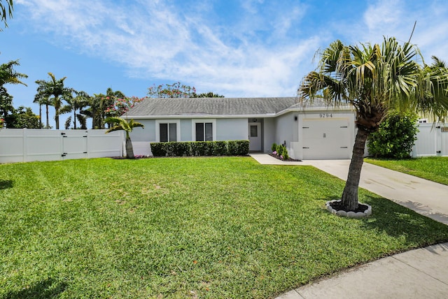 9794 Ridgecreek Rd, Boca Raton, FL 33496 - ranch-style home featuring an attached garage, concrete driveway, a gate, and stucco siding