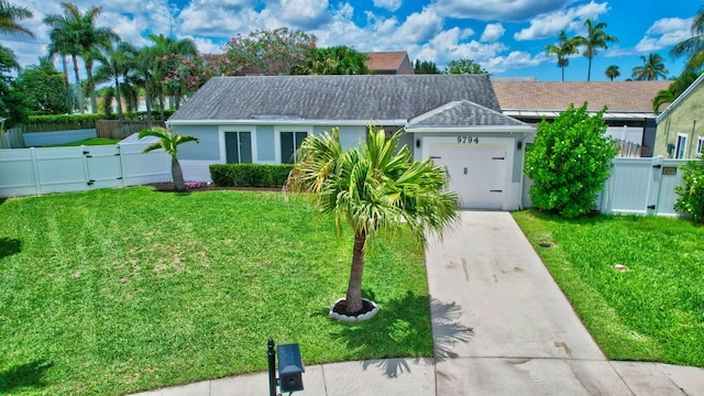 9794 Ridgecreek Rd, Boca Raton, FL 33496 - view of front of house with driveway, a garage, stucco siding, roof with shingles, and a gate