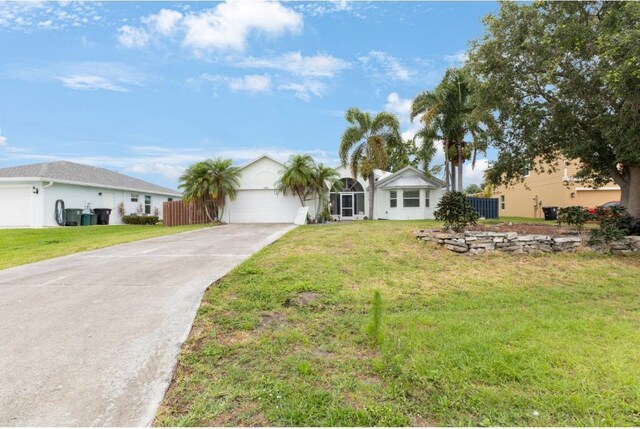 single story home with an attached garage and concrete driveway