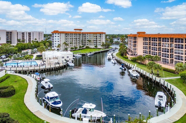 2871 N Ocean Blvd Unit M334, Boca Raton, FL 33431 - water view with a boat dock