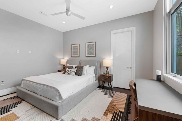120 N Gordon Rd Share A, Unit Share A, Fort Lauderdale, FL 33301 - bedroom with recessed lighting, a ceiling fan, and baseboards