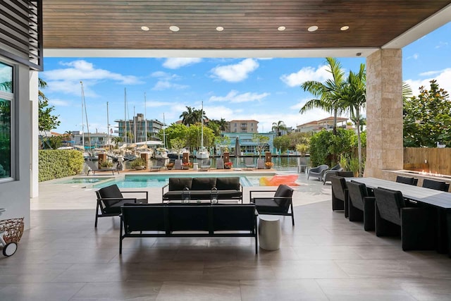 120 N Gordon Rd Share A, Unit Share A, Fort Lauderdale, FL 33301 - view of patio featuring an outdoor hangout area, an outdoor pool, and an in-ground hot tub