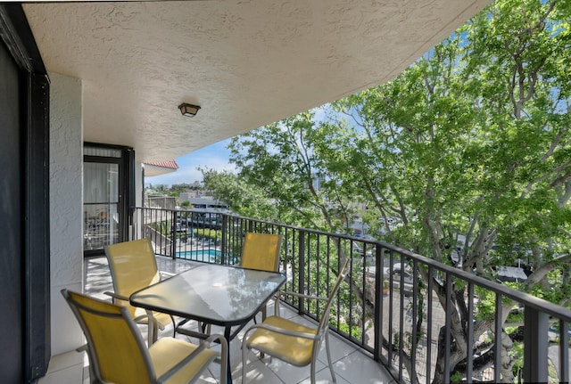 balcony with view of pool