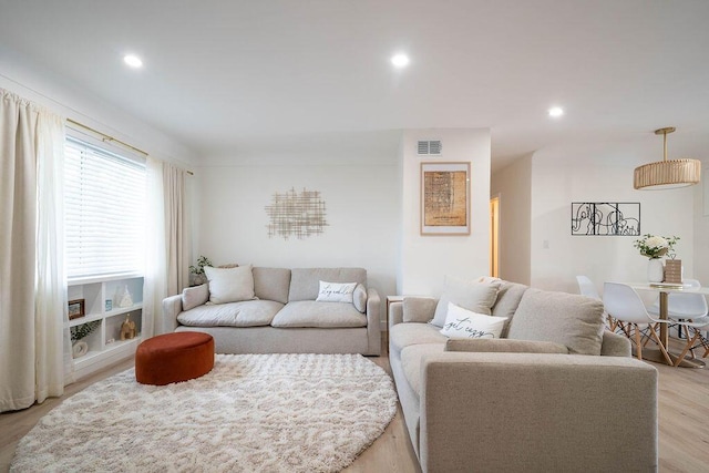 1445 Cindy Dr, Lake Worth Beach, FL 33461 - living room featuring light wood-style flooring and recessed lighting