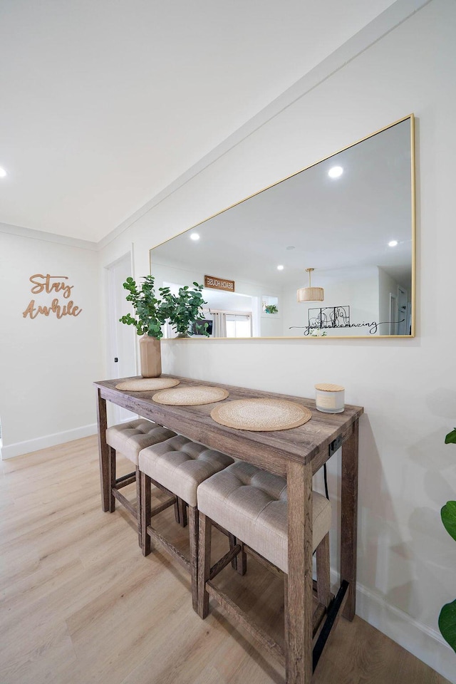 1445 Cindy Dr, Lake Worth Beach, FL 33461 - dining room featuring light wood finished floors, baseboards, and recessed lighting