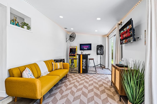 1445 Cindy Dr, Lake Worth Beach, FL 33461 - living area featuring recessed lighting and carpet floors